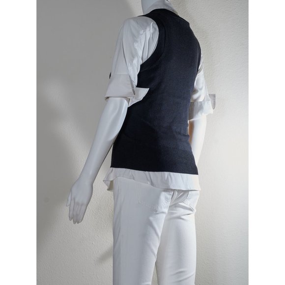 BANANA REPUBLIC: Vintage Black Extra Fine Italian Merino Vest - Picture 5 of 9